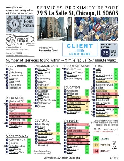Property report preview for 29 S La Salle St, Chicago, IL 60603